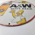 Vintage Root Beer Sign – A&W Beverage Homer Simpson Porcelain Gas Pump Sign - Image 14
