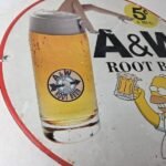 Vintage Root Beer Sign – A&W Beverage Homer Simpson Porcelain Gas Pump Sign - Image 6
