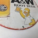 Vintage Root Beer Sign – A&W Beverage Homer Simpson Porcelain Gas Pump Sign - Image 10