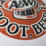 Vintage Root Beer Sign – A&W Beverage Old Fashion Porcelain Gas Pump Sign - Image 11