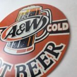 Vintage Root Beer Sign – A&W Beverage Old Fashion Porcelain Gas Pump Sign - Image 13