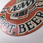 Vintage Root Beer Sign – A&W Beverage Old Fashion Porcelain Gas Pump Sign - Image 14
