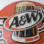 Vintage Root Beer Sign – A&W Beverage Old Fashion Porcelain Gas Pump Sign - Image 3