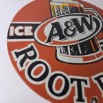Vintage Root Beer Sign – A&W Beverage Old Fashion Porcelain Gas Pump Sign - Image 6