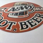 Vintage Root Beer Sign – A&W Beverage Old Fashion Porcelain Gas Pump Sign - Image 10