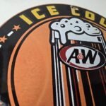 Vintage Root Beer Sign – A&W Ice Cold Mug Soda Porcelain Gas Pump Sign - Image 5