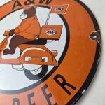 Vintage Root Beer Sign – A&W Old Fashioned Beverage Scooter Gas Oil Pump Sign - Image 13