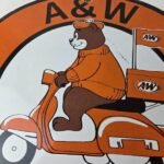 Vintage Root Beer Sign – A&W Old Fashioned Beverage Scooter Gas Oil Pump Sign - Image 3
