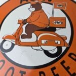 Vintage Root Beer Sign – A&W Old Fashioned Beverage Scooter Gas Oil Pump Sign - Image 4