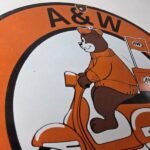 Vintage Root Beer Sign – A&W Old Fashioned Beverage Scooter Gas Oil Pump Sign - Image 5