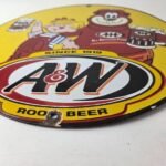 Vintage Root Beer Sign – A&W Soda Dennis Menace Bear Advertising Porcelain Sign - Image 10