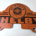 Vintage Shelby Sign Topper – Gas Power Auto Car Porcelain License Plate Topper - Image 3