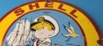 Vintage Shell Gasoline Sign – Dennis Menace Gas Service Station Porcelain Sign - Image 13