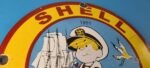 Vintage Shell Gasoline Sign – Dennis Menace Gas Service Station Porcelain Sign - Image 5
