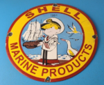Vintage Shell Gasoline Sign – Dennis Menace Gas Service Station Porcelain Sign - Image 2
