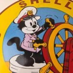 Vintage Shell Gasoline Sign – Felix Gas Pump Service Automobile Motor Oil Sign - Image 3