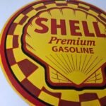Vintage Shell Gasoline Sign – Gas Pump PorcelainPremium Motor Oil Sign - Image 6