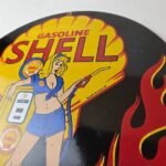 Vintage Shell Gasoline Sign – Gas Station Attendant Fill Up Pump Porcelain Sign - Image 12