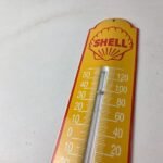 Vintage Shell Gasoline Sign – Gas Station Pump Ad Sign on Porcelain Thermometer - Image 12