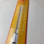 Vintage Shell Gasoline Sign – Gas Station Pump Ad Sign on Porcelain Thermometer - Image 13