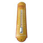 Vintage Shell Gasoline Sign – Gas Station Pump Ad Sign on Porcelain Thermometer - Image 2