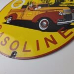 Vintage Shell Gasoline Sign – Goofy Old Truck Gas Oil Pump Porcelain Sign - Image 10