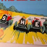 Vintage Shell Gasoline Sign – Leading Line Gas Oil Pump Racing Porcelain Sign - Image 3