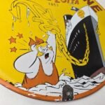Vintage Shell Gasoline Sign – Lotta Gas Pump Service Automobile Motor Oil Sign - Image 11
