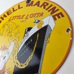 Vintage Shell Gasoline Sign – Lotta Gas Pump Service Automobile Motor Oil Sign - Image 13