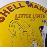 Vintage Shell Gasoline Sign – Lotta Gas Pump Service Automobile Motor Oil Sign - Image 5