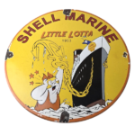 Vintage Shell Gasoline Sign – Lotta Gas Pump Service Automobile Motor Oil Sign - Image 2