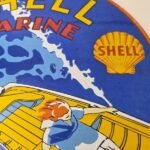Vintage Shell Gasoline Sign – Marine Boat Porcelain Gas Pump Advertising Sign - Image 3