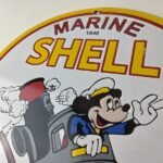 Vintage Shell Gasoline Sign – Mickey Old Steamboat Gas Oil Pump Porcelain Sign - Image 12