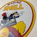 Vintage Shell Gasoline Sign – Mickey Old Steamboat Gas Oil Pump Porcelain Sign - Image 13