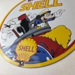 Vintage Shell Gasoline Sign – Mickey Old Steamboat Gas Oil Pump Porcelain Sign - Image 14