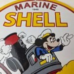 Vintage Shell Gasoline Sign – Mickey Old Steamboat Gas Oil Pump Porcelain Sign - Image 3