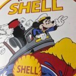 Vintage Shell Gasoline Sign – Mickey Old Steamboat Gas Oil Pump Porcelain Sign - Image 4