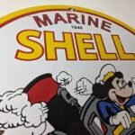 Vintage Shell Gasoline Sign – Mickey Old Steamboat Gas Oil Pump Porcelain Sign - Image 5