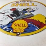 Vintage Shell Gasoline Sign – Mickey Old Steamboat Gas Oil Pump Porcelain Sign - Image 10