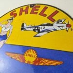 Vintage Shell Gasoline Sign – Military Gas Pump Service Automobile Motor Sign - Image 12