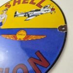 Vintage Shell Gasoline Sign – Military Gas Pump Service Automobile Motor Sign - Image 13