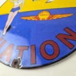 Vintage Shell Gasoline Sign – Military Gas Pump Service Automobile Motor Sign - Image 14