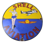 Vintage Shell Gasoline Sign – Military Gas Pump Service Automobile Motor Sign - Image 2