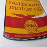 Vintage Shell Gasoline Sign – Outboard Motor Oil Can Gas Pump Porcelain Sign - Image 11