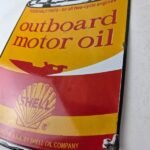 Vintage Shell Gasoline Sign – Outboard Motor Oil Can Gas Pump Porcelain Sign - Image 13