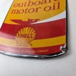 Vintage Shell Gasoline Sign – Outboard Motor Oil Can Gas Pump Porcelain Sign - Image 14
