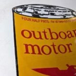 Vintage Shell Gasoline Sign – Outboard Motor Oil Can Gas Pump Porcelain Sign - Image 5