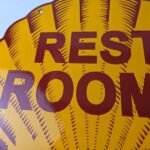 Vintage Shell Gasoline Sign – Rest Rooms Porcelain Gas Pump Plate Sign - Image 3