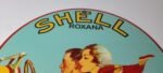 Vintage Shell Gasoline Sign – Roxana Old Automobile Gas Pump Plate Nozzle Sign - Image 13
