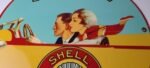 Vintage Shell Gasoline Sign – Roxana Old Automobile Gas Pump Plate Nozzle Sign - Image 3